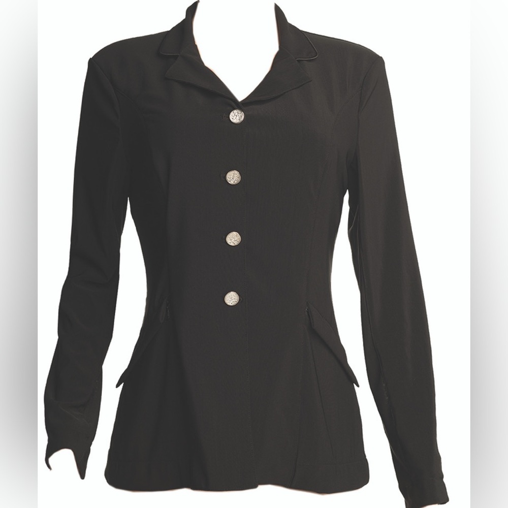 FITS® Ladies’ Zephyr II Black Mesh Dressage Coat - Picture 3 of 4